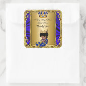 サンキュープリンス王室のブルーベビーシャワー公式金ゴールド スクエアシール (バッグ)