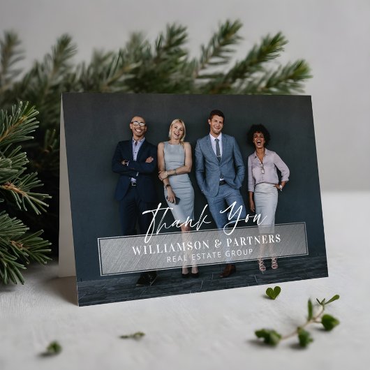 サンキュープロフェッショナル会社フォトシルバープラーク サンキューカード