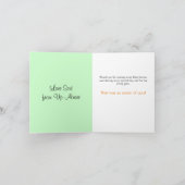 サンキューベイビーシャワーオレンジカボチャ サンキューカード (内部)