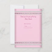 サンキューベイビーシャワーガールベビーピンクスポットパール サンキューカード (裏面)