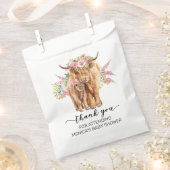 サンキューベイビーシャワーハイランドカウピンク フェイバーバッグ (クリップ留めされた状態)