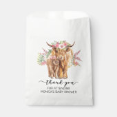 サンキューベイビーシャワーハイランドカウピンク フェイバーバッグ (正面)