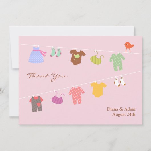 サンキューベイビーシャワーフラットカード サンキューカード (正面)