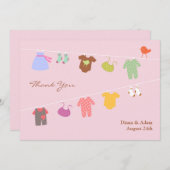 サンキューベイビーシャワーフラットカード サンキューカード (正面/裏面)