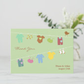 サンキューベイビーシャワーフラットカード サンキューカード (スタンド正面)