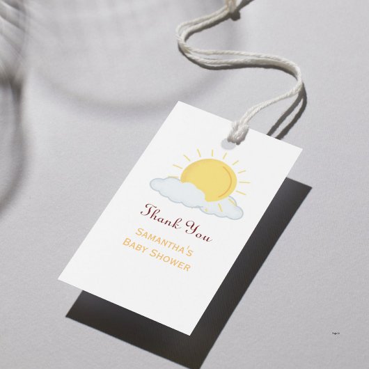 サンキューベイビーシャワーレトロ太陽ファボリット ギフトタグ