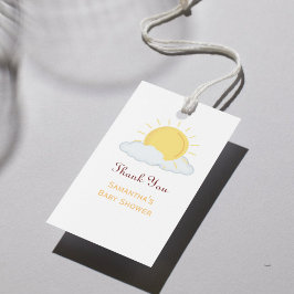サンキューベイビーシャワーレトロ太陽ファボ  -  あなただけの特別な感謝を込めて ギフトタグ