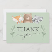 サンキューベイビーシャワー森の緑 サンキューカード (正面)