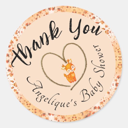 サンキューベイビーシャワー秋モチーフ&カラー ラウンドシール (正面)