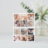 サンキューベイビーシャワー12フォトコラージュ ポストカード (スタンド正面)