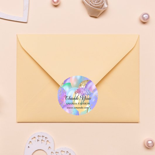 サンキューベイビーシャワーSweet16thバルーングリッター ラウンドシール