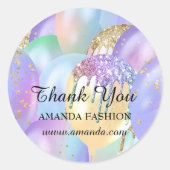 サンキューベイビーシャワーSweet16thバルーングリッター ラウンドシール (正面)