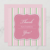 サンキューベビーガールシャワーフラットカード サンキューカード (正面/裏面)