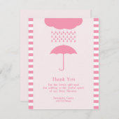 サンキューベビーガールシャワーフラットカード 招待状 (正面/裏面)