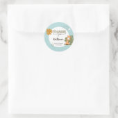 サンキューベビーキリン、ベビーシャワー招待状 ラウンドシール (バッグ)