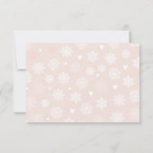 サンキューベビーシャワー寒い外のスノーニュートラル サンキューカード (裏面)