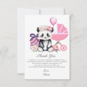 サンキューベビーパンダ赤ちゃんシャワーギフト サンキューカード (正面)