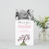 サンキューベビーモノグラムツリーフォトカードテンプレート サンキューカード (スタンド正面)