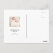 サンキューベビー生まれたばかりのシャワーかわいいタイポグラフィ ポストカード (裏面)