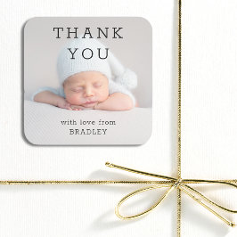 サンキューベビー生まれたばかりのBaby Showerスクリプト スクエアシール