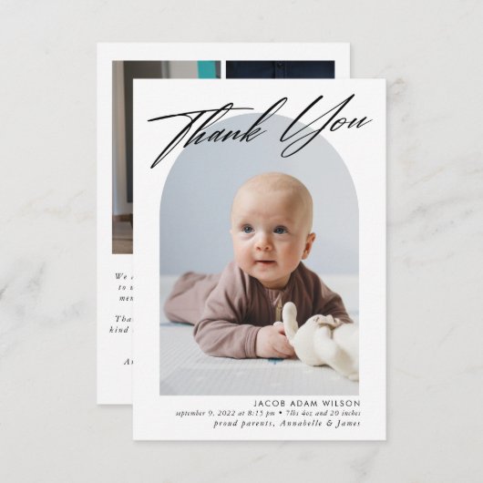 サンキューベビー誕生フォトコラージュ サンキューカード (正面/裏面)