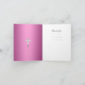 サンキューベビー《キリスト教》洗礼式や命名式バプティスガールピンク サンキューカード (内部)