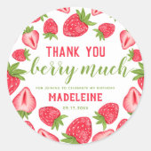 サンキューベリーマリーストロベリー誕生日カスタムSq スクエアシール (正面)