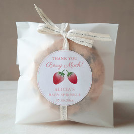 サンキューベリーラージイチゴ赤ピンクの好意 ラウンドシール