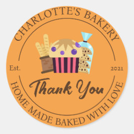 サンキューベーカリーカスタムステッカーラベル ラウンドシール