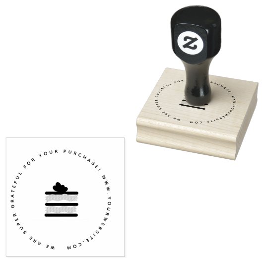 サンキューベーカリーケーキビジネス自家製ケーキスライス ラバースタンプ (押印)