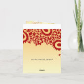 サンキューペイズリーエレガントインディアン折り畳みカード サンキューカード (裏面)