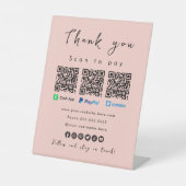 サンキューペイパルキャッシュアプリベンモ赤面ピンク 台座サイン (正面)