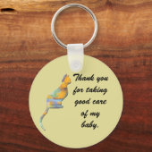 サンキューペットシッター動物愛好家カラーブロックキャット キーホルダー (正面)