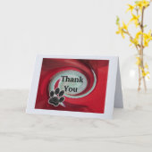 サンキューペットシッター赤スワール抽象芸術ポープリント カード (黄色い花)