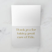 サンキューペットシッター金ゴールドポープリント感謝 カード (内部)