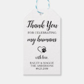 サンキューペットドパーソナライズされたッグトリート結婚式の引き出物 ギフトタグ (正面)