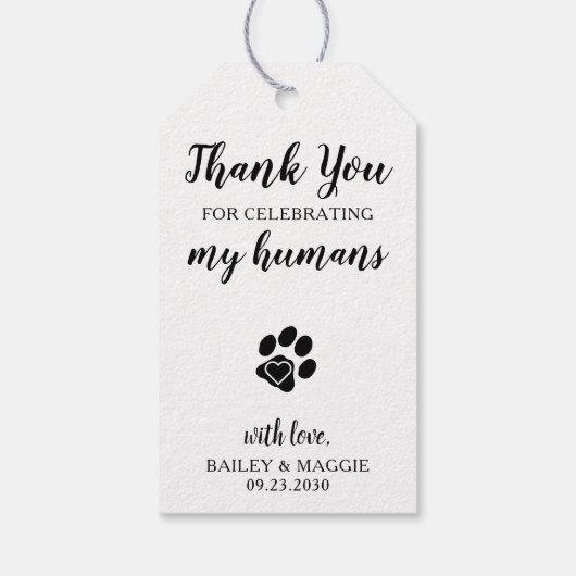 サンキューペットビスケットバードッグトリート結婚式の引き出物 ギフトタグ (裏面)
