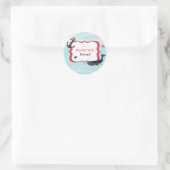 サンキューホエールステッカーいかり ラウンドシール (バッグ)