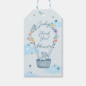 サンキューホットエアバルーンTeddyベアーブルー ギフトタグ (正面)