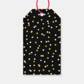 サンキューホリデーギフトラベルブラック金ゴールド紙吹雪 ギフトタグ (裏面)