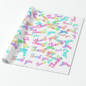 サンキューホワイトピンクスクリプトショップブティック ラッピングペーパー (アンロールド)
