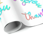 サンキューホワイトピンクスクリプトショップブティック ラッピングペーパー (ロールコーナー)
