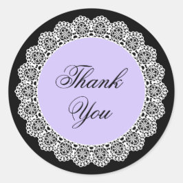 サンキューホワイトヴィンテージレースV53パープルブラック スクエアシール