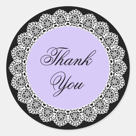 サンキューホワイトヴィンテージレースV53パープルブラック スクエアシール (正面)