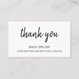 サンキューホワイト |ミニマルモダンリスト手書き 割引カード
