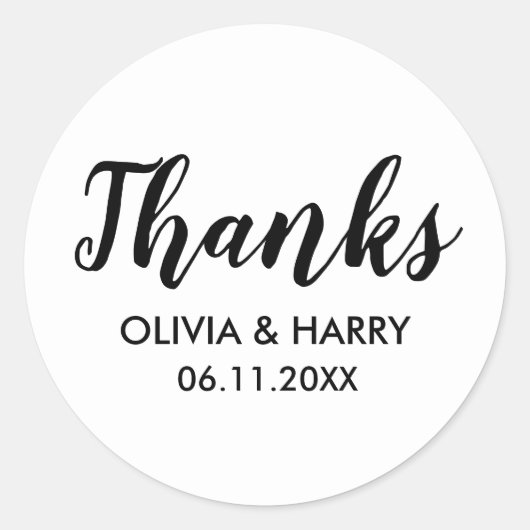 サンキューホワイト ラウンドシール (正面)
