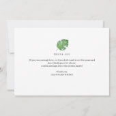 サンキューボタニモダンカルトロピカルパームリーフアート 招待状 (裏面)