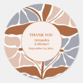 サンキューボホシックレトロフローラ結婚ズ ラウンドシール (正面)