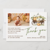 サンキューボホフォト秋カボチャ赤ちゃんシャワー 招待状 (正面)