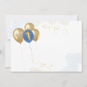 サンキューボーイゴルフテーマフォトファースト誕生日 サンキューカード (裏面)